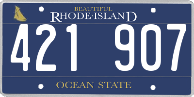 RI license plate 421907