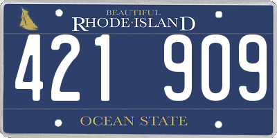 RI license plate 421909