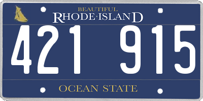 RI license plate 421915
