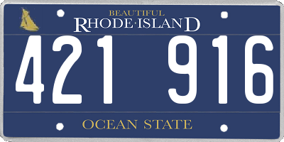 RI license plate 421916