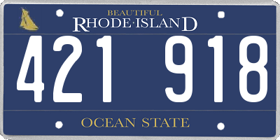 RI license plate 421918