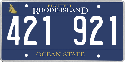 RI license plate 421921