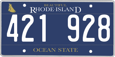 RI license plate 421928
