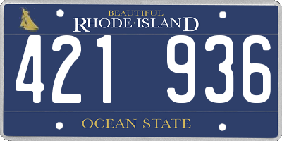 RI license plate 421936