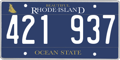 RI license plate 421937