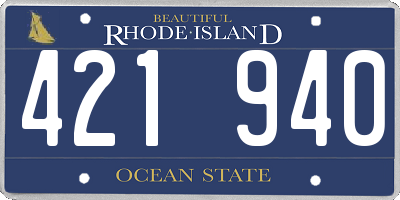 RI license plate 421940