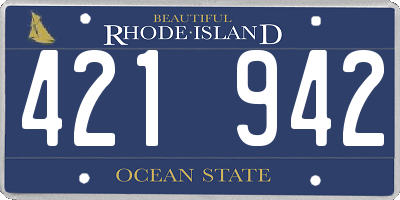 RI license plate 421942