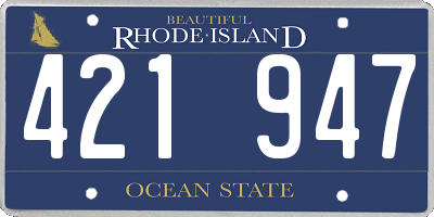 RI license plate 421947