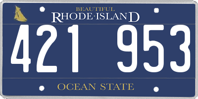 RI license plate 421953