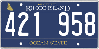 RI license plate 421958