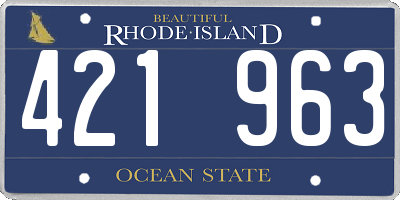 RI license plate 421963