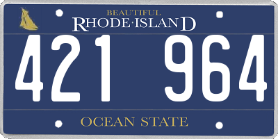RI license plate 421964
