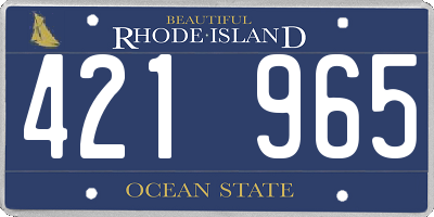 RI license plate 421965