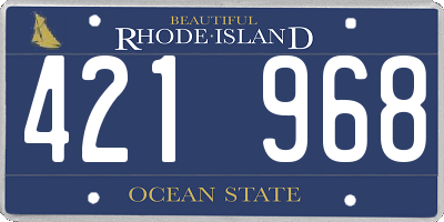 RI license plate 421968
