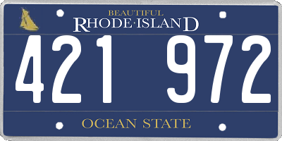 RI license plate 421972