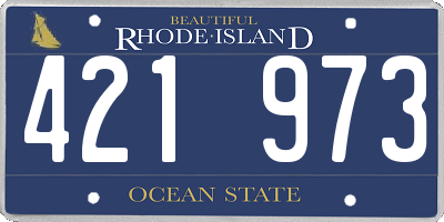 RI license plate 421973