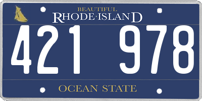RI license plate 421978