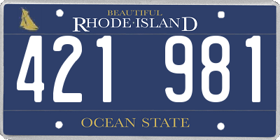 RI license plate 421981