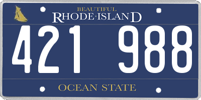 RI license plate 421988