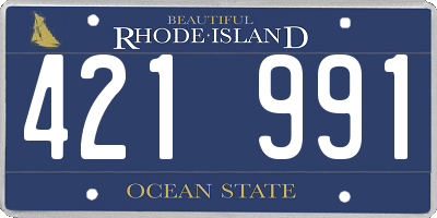 RI license plate 421991