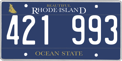 RI license plate 421993