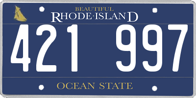 RI license plate 421997