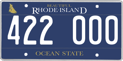 RI license plate 422000