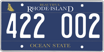 RI license plate 422002