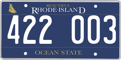 RI license plate 422003