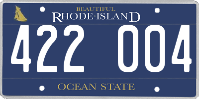 RI license plate 422004