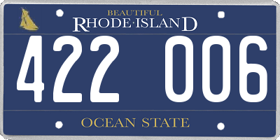 RI license plate 422006