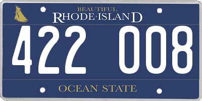 RI license plate 422008