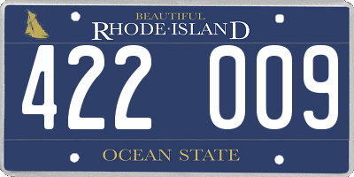 RI license plate 422009