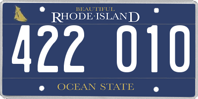 RI license plate 422010