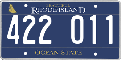 RI license plate 422011