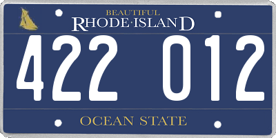 RI license plate 422012