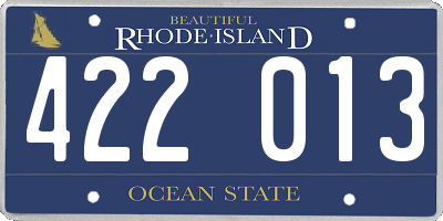 RI license plate 422013