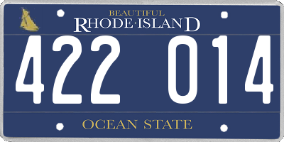 RI license plate 422014