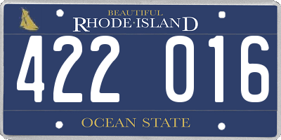 RI license plate 422016