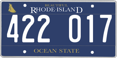 RI license plate 422017