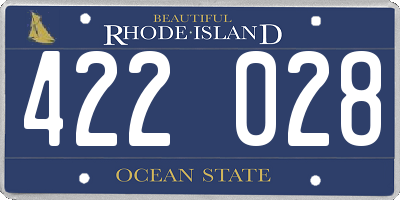 RI license plate 422028