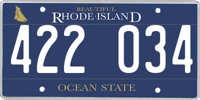 RI license plate 422034