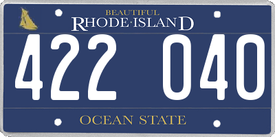 RI license plate 422040