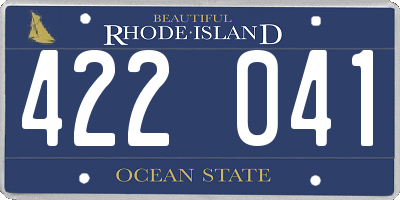 RI license plate 422041