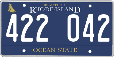 RI license plate 422042