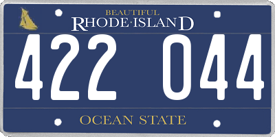 RI license plate 422044