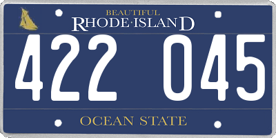 RI license plate 422045