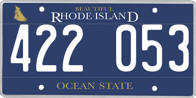 RI license plate 422053