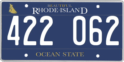 RI license plate 422062