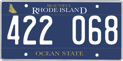 RI license plate 422068